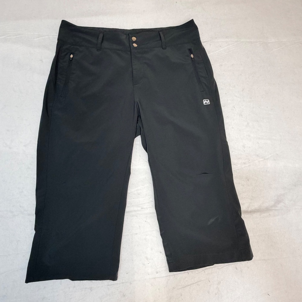 Nishiki Womens Size 12 Black Performance‎ Hiking Biking Capri Pants Activewear